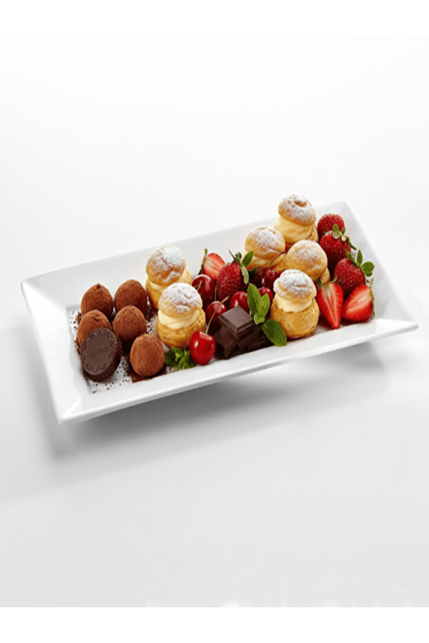 White Ceramic Rectangular Serving Platter – 37.4×18.8 cm