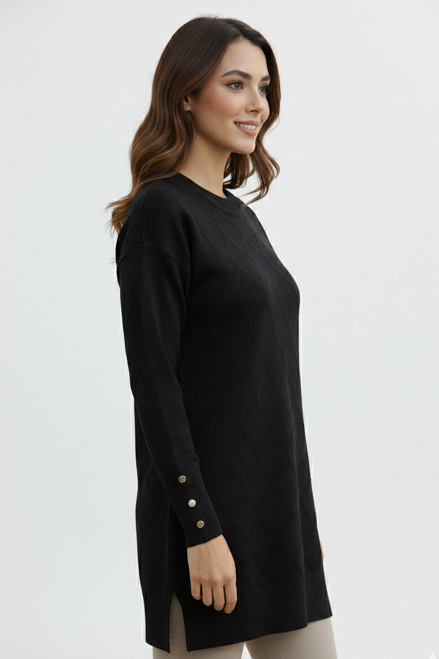 تونيك منقوش N3288 أسود - 3