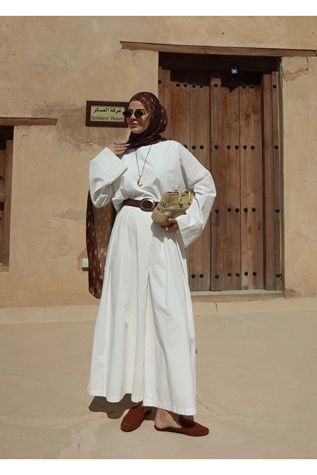 9009 BLUZ❗️KETEN BASİC beyaz - 3