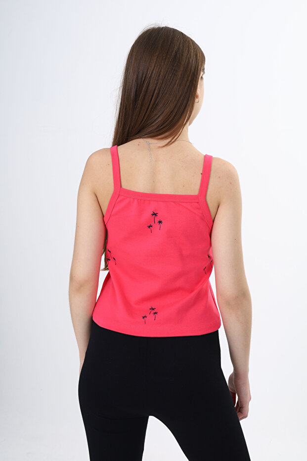 قميص أساسي مطبوع برقبة مربعة للفتيات - 3