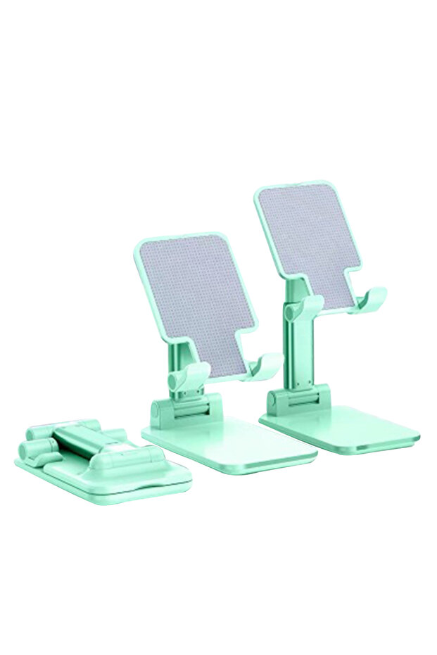 Folding Desktop Mobile Phone Holder Stand Universal Telescopic Lifting Phone Tablet Mount Green