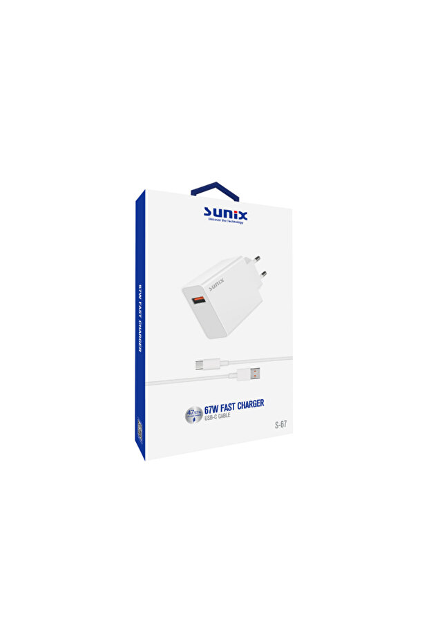 S67 TYPE-C SET ŞARJ WHİTE - 1