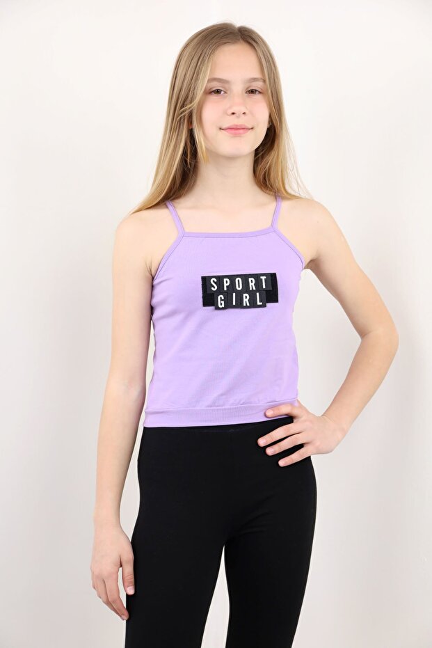 قميص أساسي مطبوع برقبة مربعة للفتيات - 1