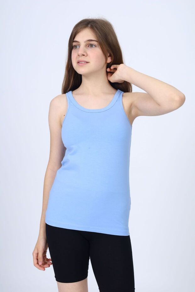 Girl's Crew Neck Basic Undershirt - 6