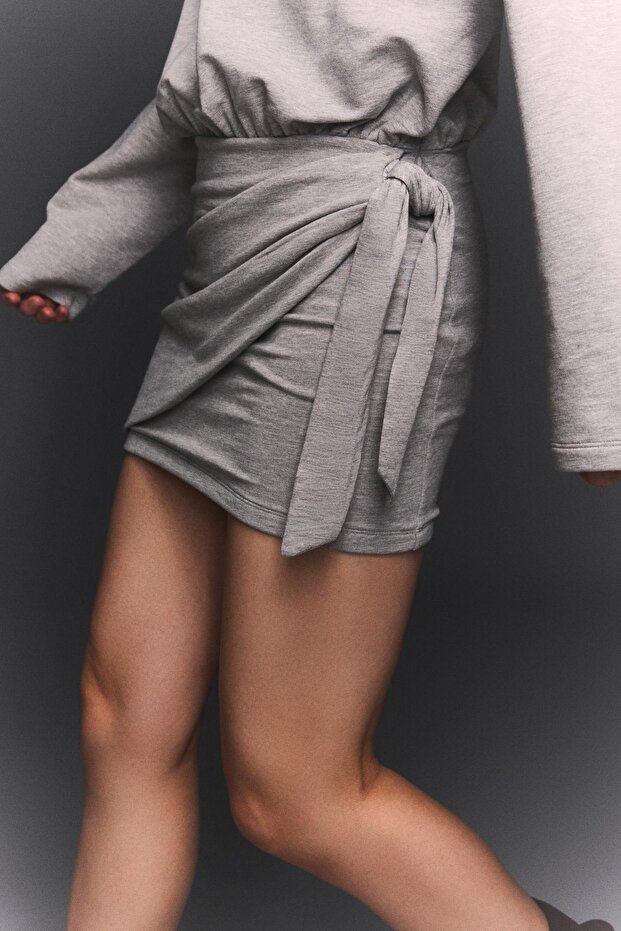 Modal efektli mini elbise - 3