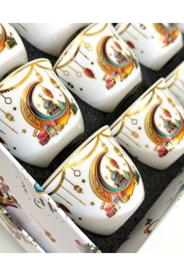 Arabic coffee cup set with a Ramadan pattern - 2