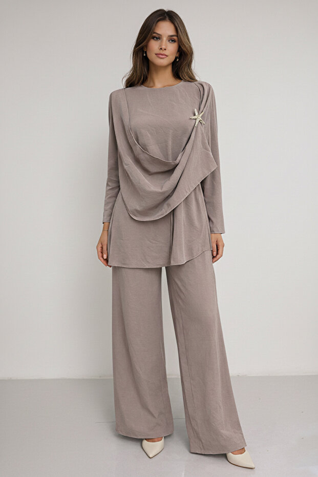 طقم مزدوج بمشبك M3003 مينك - 1