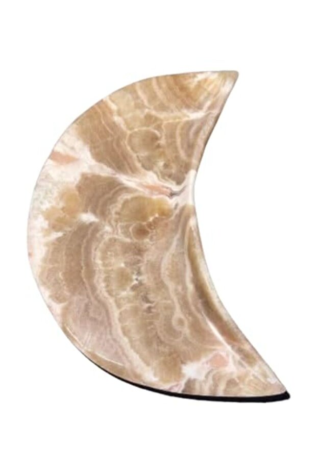 Onyx marble board in the shaped- moon 13x7x2cm