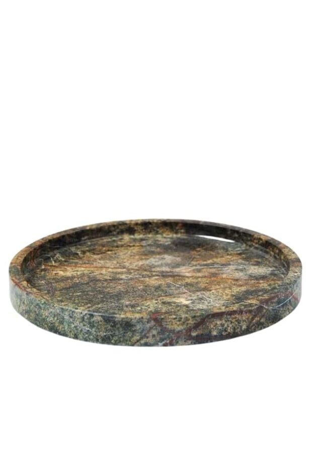 Green marble tray 28x3cm dia