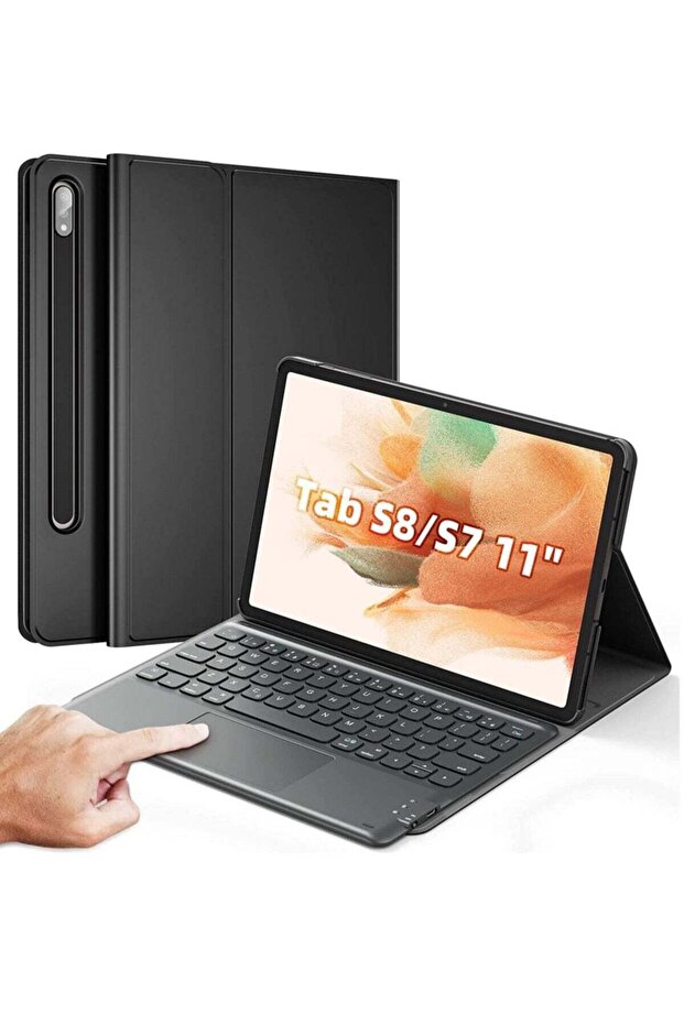 MUNTAQI Galaxy Tab S8 Keyboard Case, Touchpad with S Pen Slot
