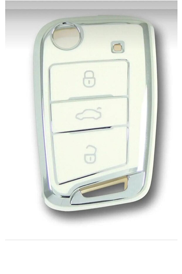Luxury Wv Golf 7 Golf 7.5 Tiguan Polo T-Roc Key Protection Case White Silver Silver Color