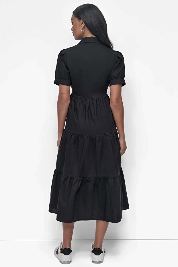 قماش قماش بوبلين بأزرار أمامية - 3