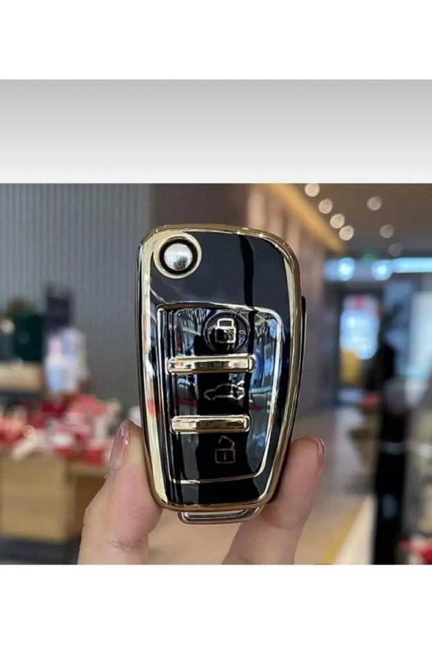 Lux Audi A1 A3 8P 81 A4 A5 B8 A6 F Q3 Q5 Q7 Nano Key Protection Case Black Gold Color