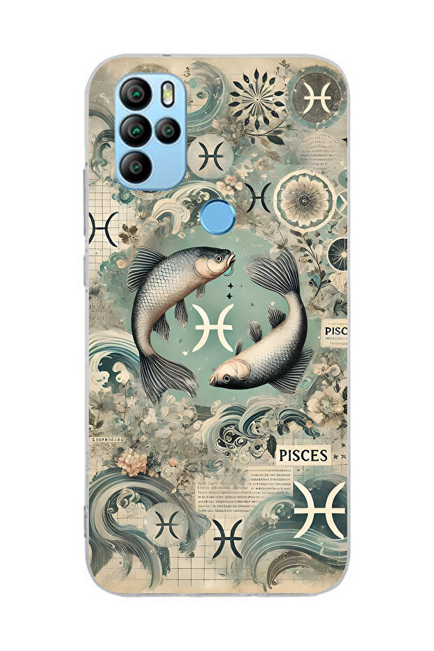 حافظة هاتف شفافة بنمط برج الحوت متوافقة مع جهاز General Mobile GM 21 Pro - 1