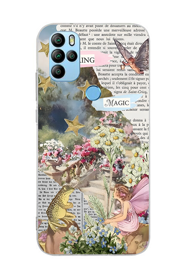 حافظة هاتف شفافة بنمط Spring Magic متوافقة مع OMIX X300 / X500 - 1