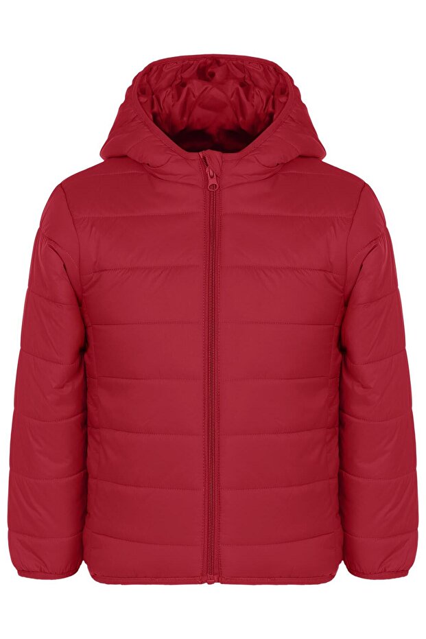 Ray Patterned Shiny Coat for 6-9 Years - Red 9-10 Years