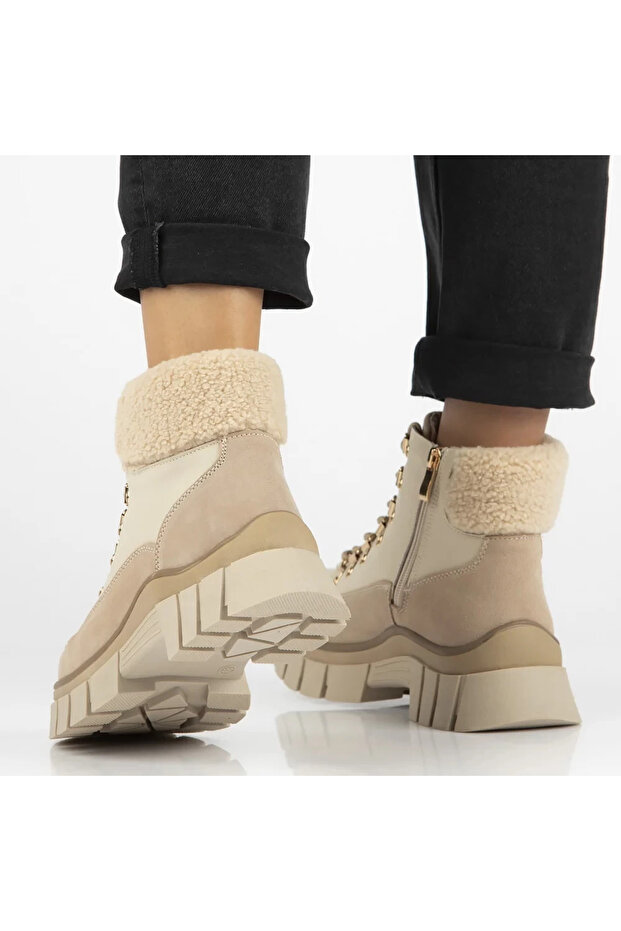 Ghete din piele naturală 6471 bej - 6