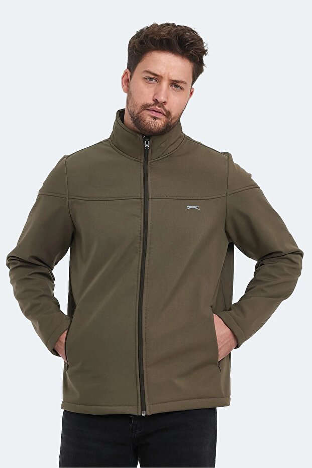 Windbreaker Water-Resistant Khaki Men's Raincoat Top Outerwear Suitable for Active Sports