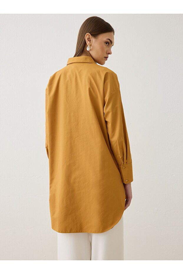 Geniş Manşet Detaylı Basic Tunik - Camel - - 5