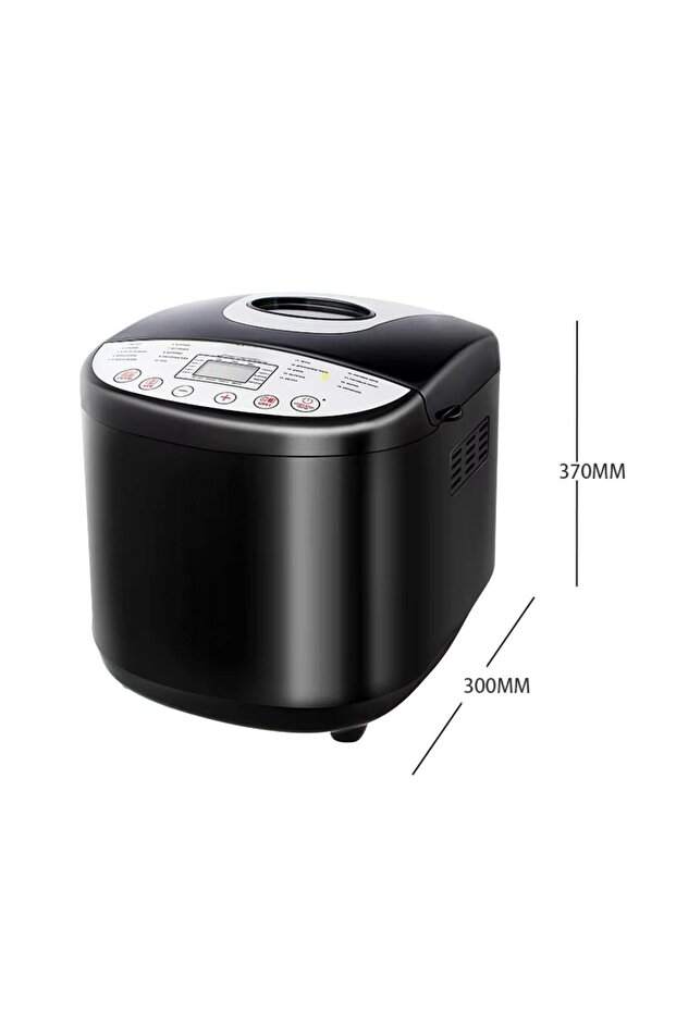ماكينة صنع الخبز الأوتوماتيكية 850 واط متعددة الوظائف رقمية للعجين والخبز، لون أسود - 4
