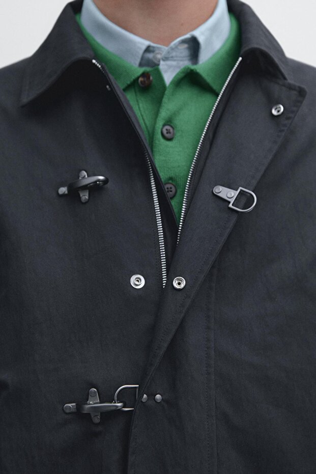 Süslü düğmeli pamuklu ceket - 4