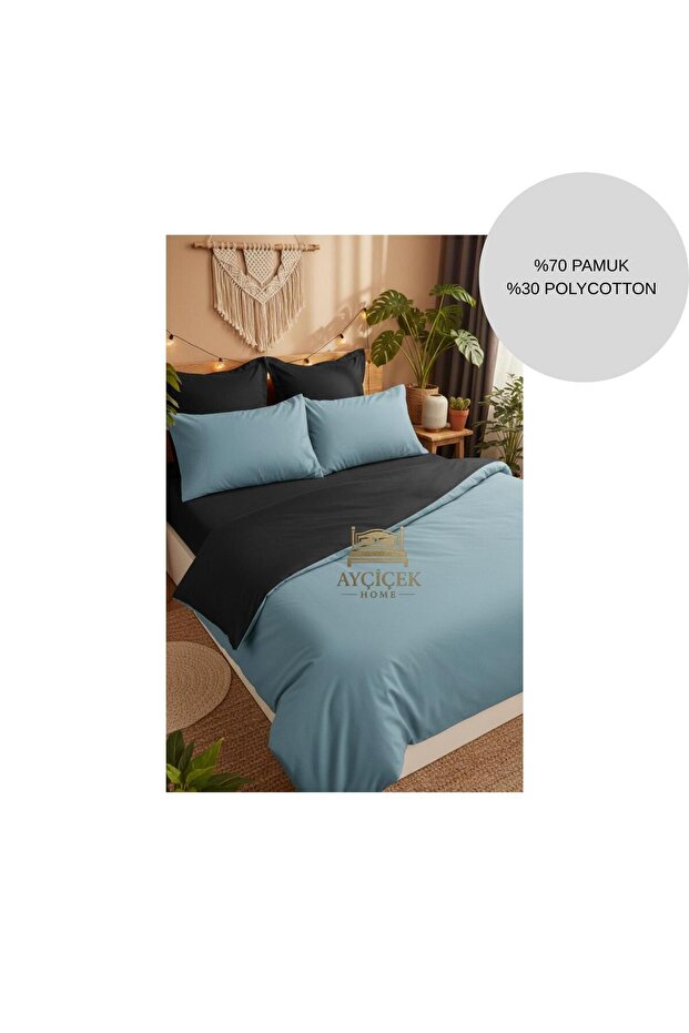Double Bedding Set 160/200 Fitted Sheet 190/220 Quilt Size 4 Pieces Yk.