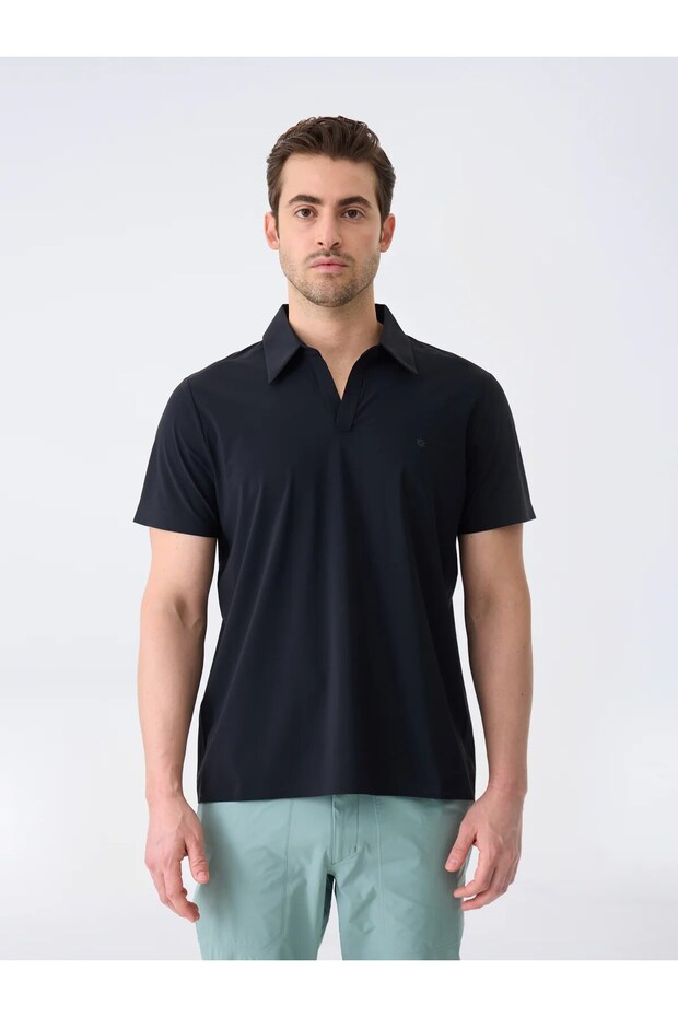 Airy Polo Black Men's Polo T-Shirts Isr3201-Ss26-0