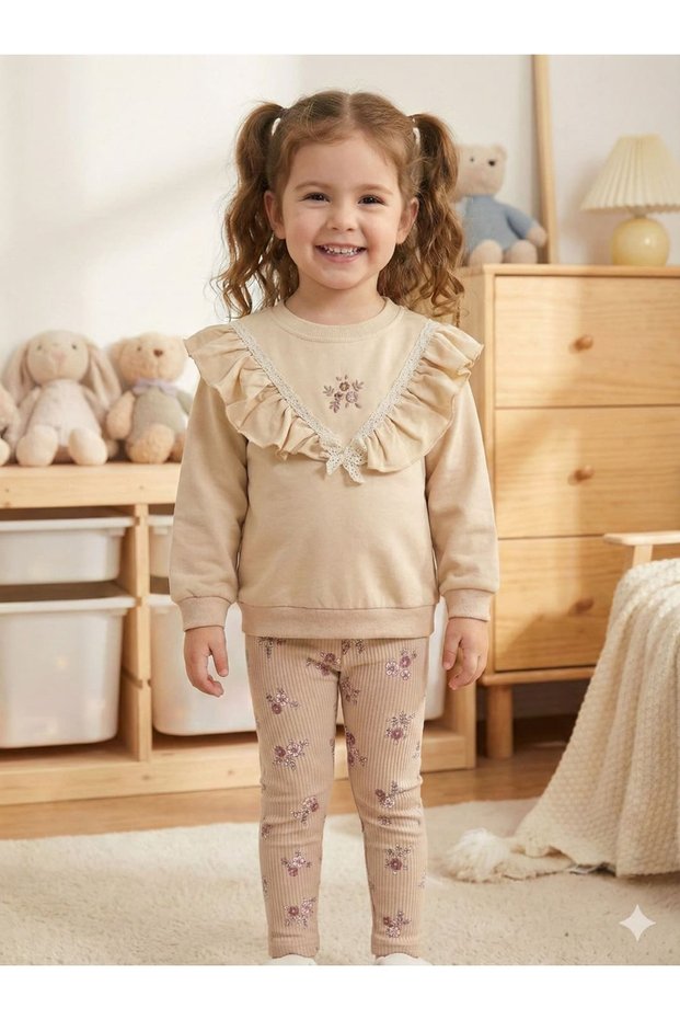 Pleated Bow-Knot Girls' 2-Piece Set