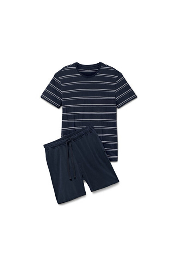 Erkek Şortlu Pijama, Çizgi/Laci - 4