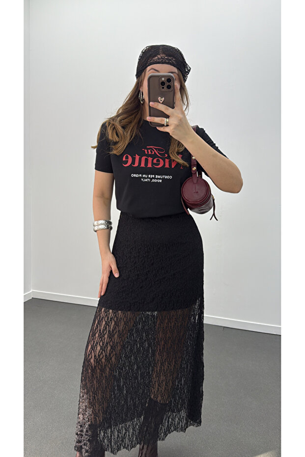 Far Niente Baskılı Basic Tshirt - 3