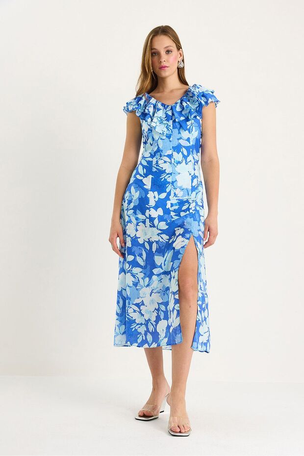 Rochie midi cu volane - 5