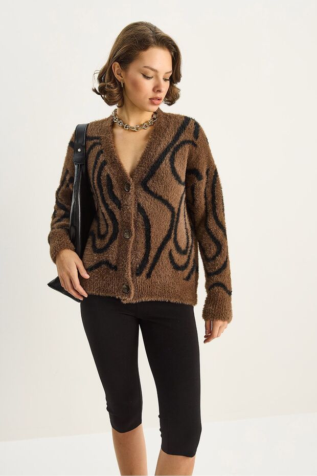 LUCCI Patterned textured cardigan - 3