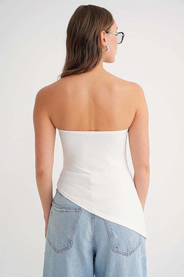 Mixray Strapless Draped Blouse - 6