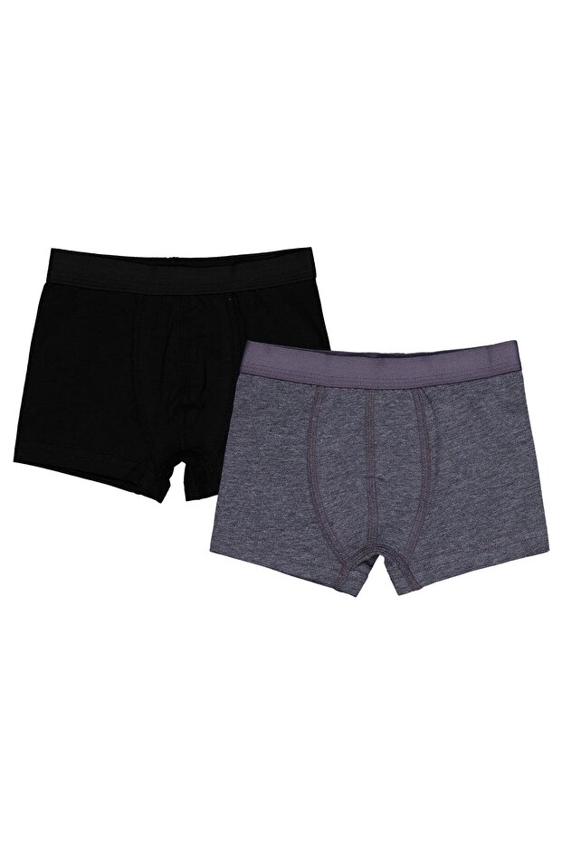 Grey-Black 2-12 Years Old Boys' 2-Piece Boxer Set - Standard 6-7 Years Old