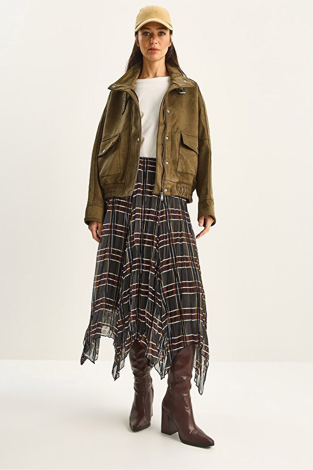 LUCCI checked midi Checked with Lined - 1