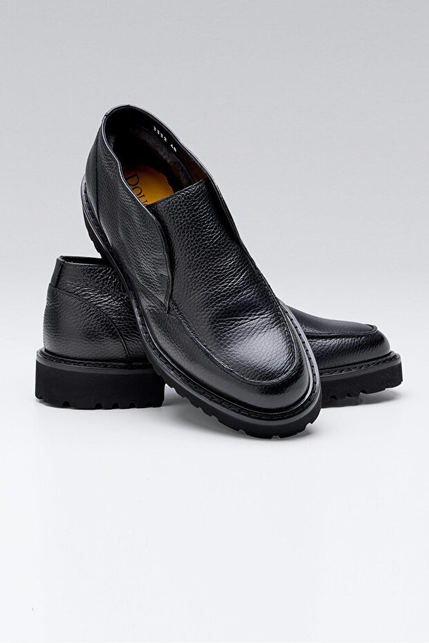 Siyah Bağcıksız Deri Bot - 5