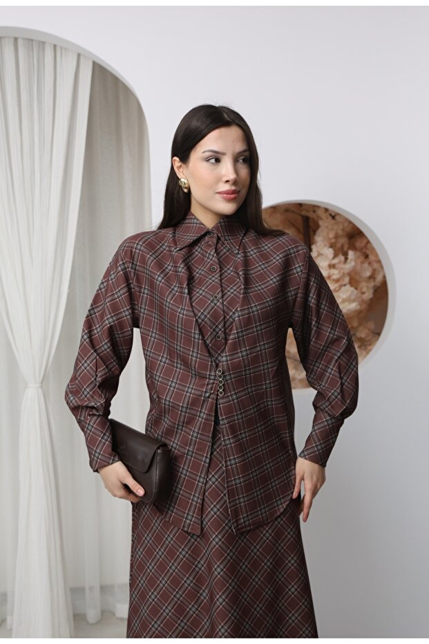 Plaid Patterned Skirt Set - 2