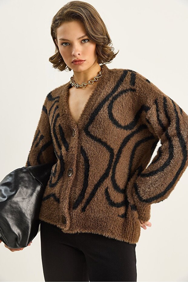 LUCCI Patterned textured cardigan - 6