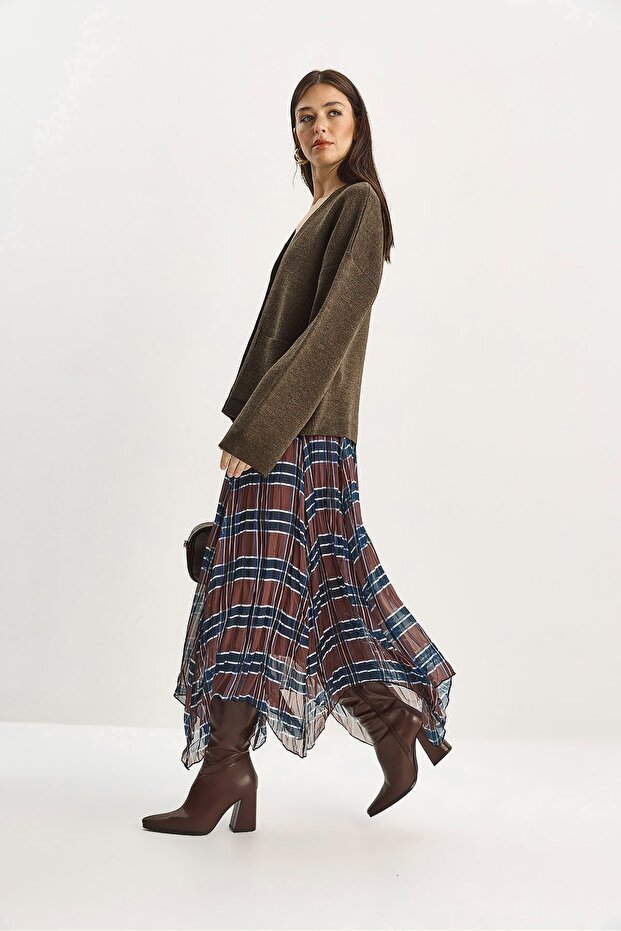 LUCCI checked midi Checked with Lined - 4