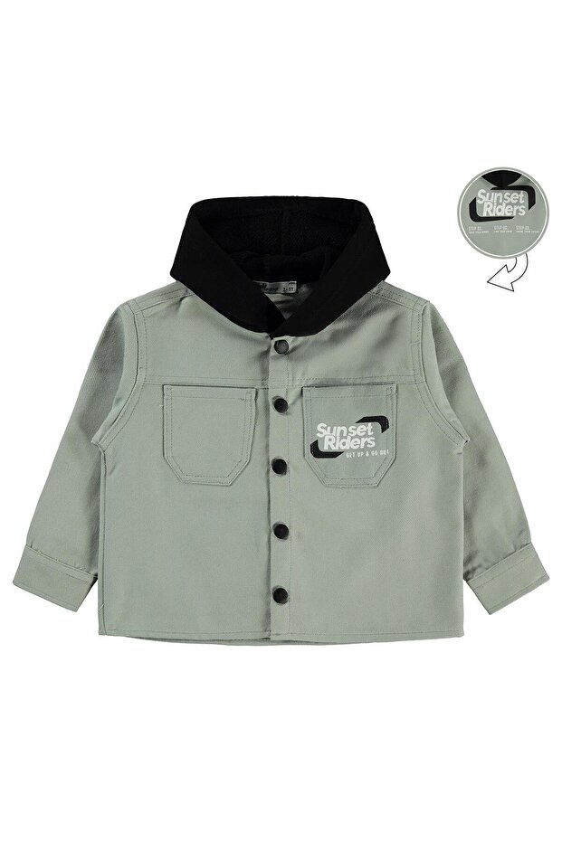 Double Pocket Hooded Shirt for 2-5 Years Old - Khaki 4-5 Years Old