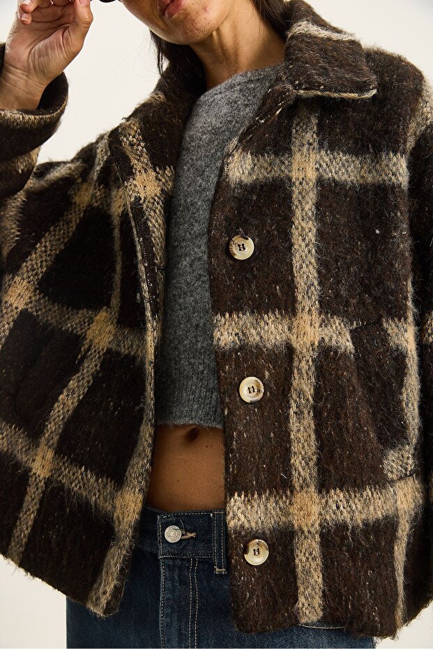 LUCCI oversized jacket with Checked pattern - 5