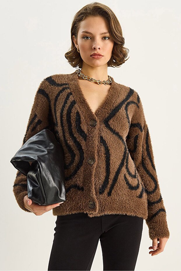 LUCCI Patterned textured cardigan - 1