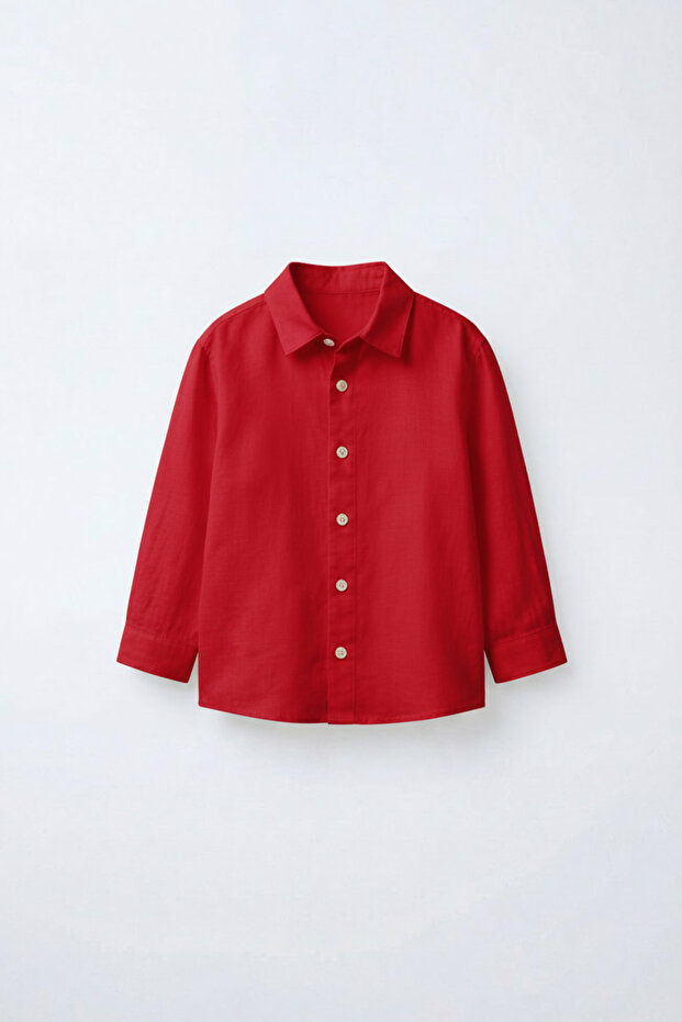 Red Linen Shirt