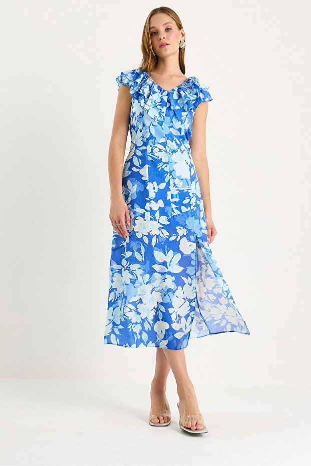 Rochie midi cu volane - 2