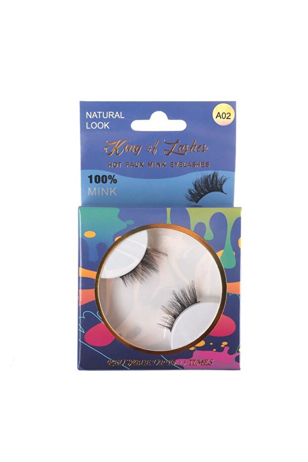 Faux Mink Eyelashes Wispy Volume Lightweight Reusable Natural Curl False Lashes Soft Glam A02