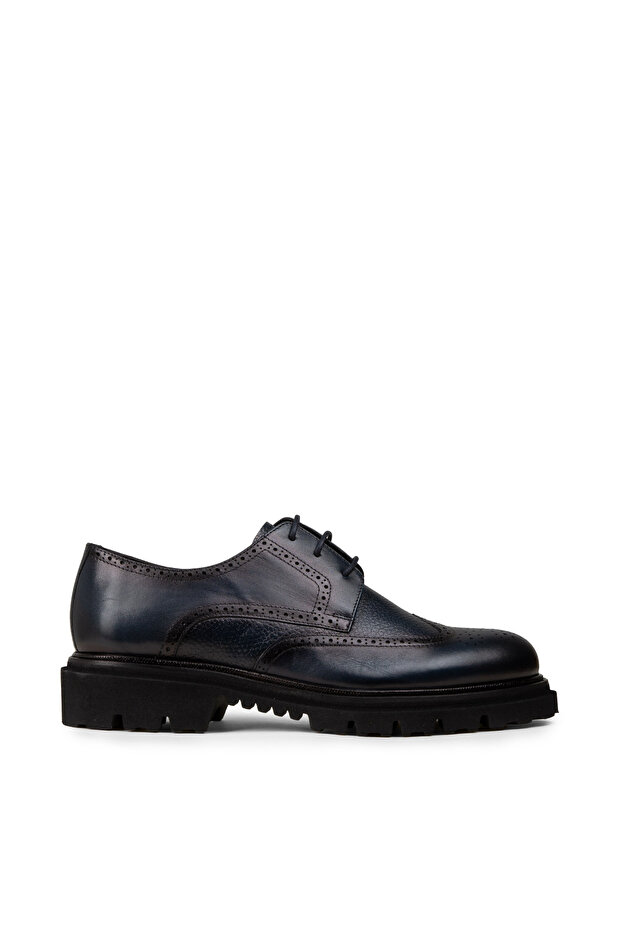 Men's Genuine Leather Navy Blue Casual Shoes