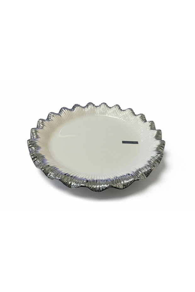 طبق تقديم دائري فضي من صوفيا مقاس 31 سم - 1