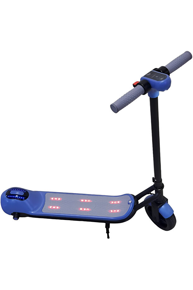 SF 888 Kids Electric Scooter - 350W Motor, 18 KM/H Safe Speed, Bluetooth Speaker & LEDs (Blue)