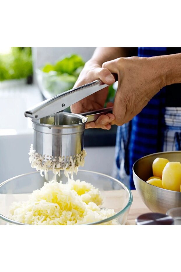 Manual Potato Masher Length 24.5 cm Potato Masher Press Stainless Steel