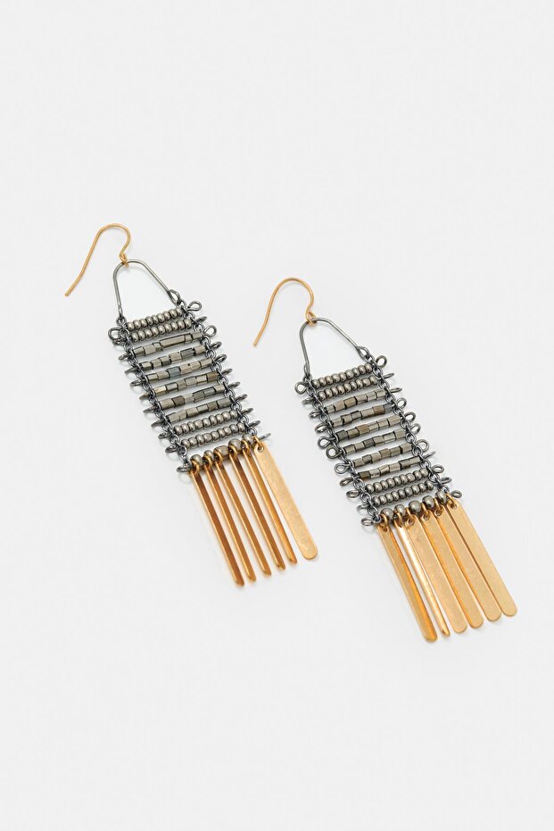 Sallantılı abalorios küpe - 2